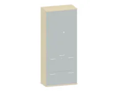 Kantoorkast 1920x800x430mm Decor Romp Esdoorn Decor Front Lichtgrijs