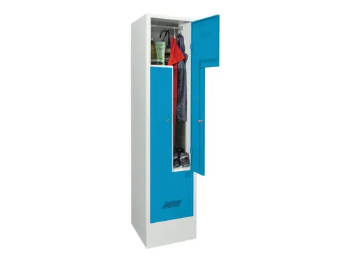 Z-garderobekast,HxBxD 1850x400x500mm,vak B 400mm,RAL7035,front RAL5012