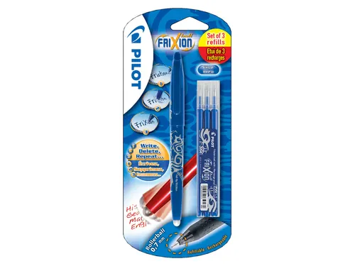 Rollerpen Pilot Frixion Ball 0.7mm BL-FR7 met 3 vullingen Blauw