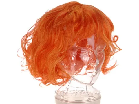 Oranje pruik bob-line gegolfd