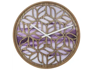 Wandklok Nextime dia 40cm Paars Hout Yogi - 1