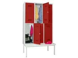 banklocker,dubbeldeks,HxBxD 2150x1200x800mm,RAL7035,front RAL3000