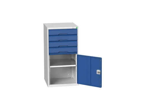 ladekast HxBxD 1000x525x550mm 4laden romp RAL7035 front RAL5010
