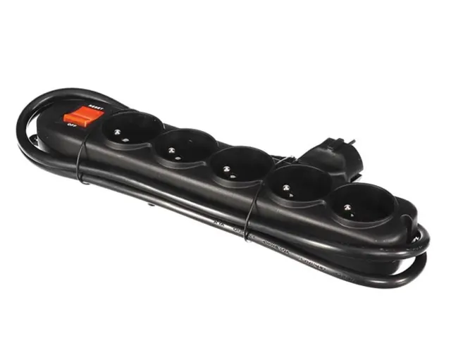 5-voudige Stekkerdoos Met Schakelaar - Zwart Penaarde