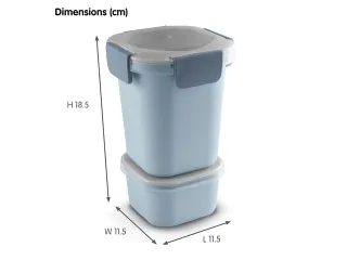 Sigma Home food to go lunchbeker 0,95L blauw - 11,5x11,5x18,5cm - 3
