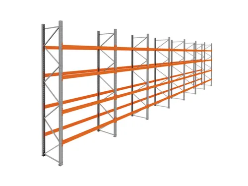 palletstelling,basis+6xaanbouw,HxBxD 4620x19700x1100mm,vakl. 3000kg