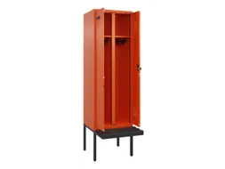 locker met bank,voor scheiding van kleding,HxBxD 2120x600x815mm,2vak