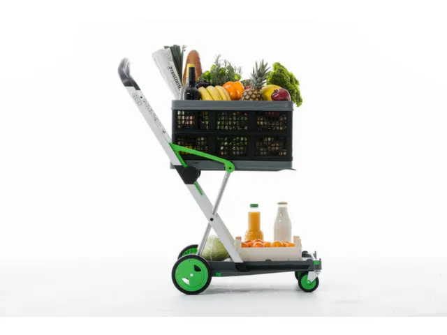 vouwbare winkelwagen,draagverm. 60kg,2etage(s),HxLxB 1025x890x550mm