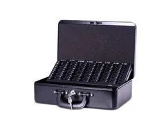 Geldkist met Euro muntinzet XL Zwart