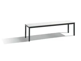 omkleedbank,HxLxD 401x1500x353mm,HPL wit,frame staal RAL7021 - 1