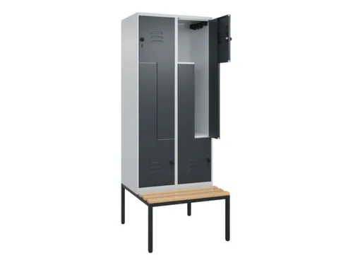 Z-garderobekast,HxBxD 2120x800x815mm,4vak,vak B 400mm,draaigrendel