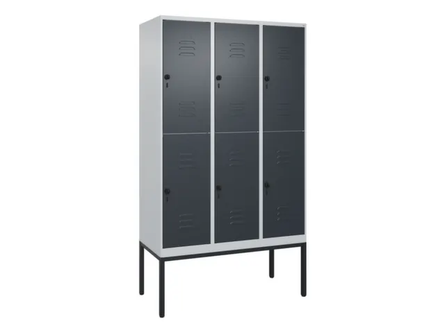 dubbeldekse locker,HxBxD 2120x1200x500mm,3x2vak.,vak B 400mm