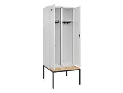 locker met bank,voor scheiding van kleding,HxBxD 2120x800x815mm,2vak