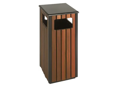 Afvalbak Vepa Bins voor buiten 36 Liter zwart/houtlook