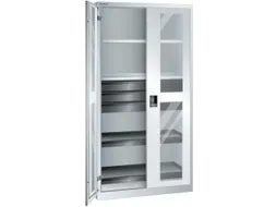 vitrinekast,HxBxD 1950x1000x580mm,4xStalen bodem,3lade(n),key lock