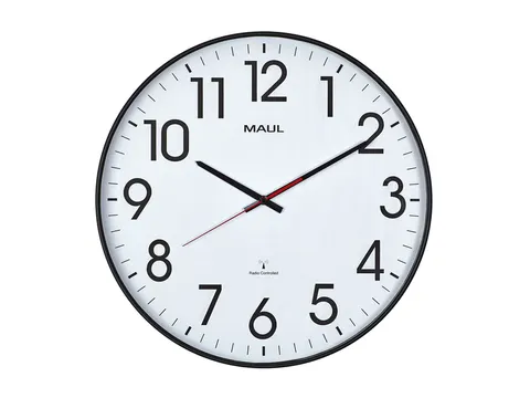 Wandklok MAUL Climb RC Ø47x5.5cm zwart kunststof frame incl.batterij