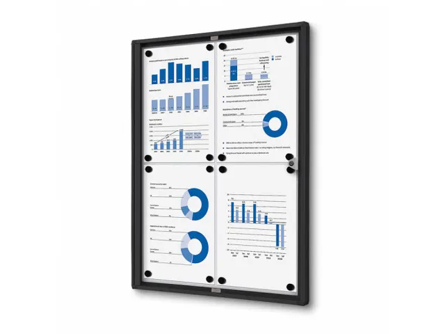 Vitrinekast Mededelingenbord Economy 4xA4 Zwart