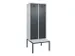 locker met bank,voor scheiding van kleding,HxBxD 2120x800x815mm,2vak