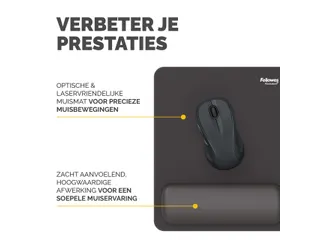 Muismat met polssteun Fellowes Breyta zwart 20x24cm - 10