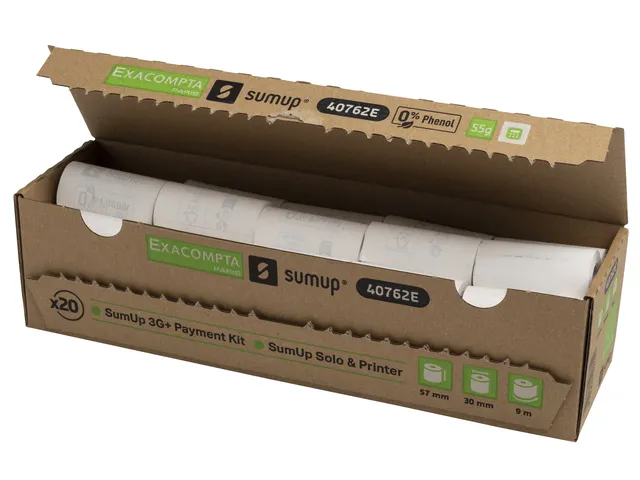 Bobine Exacompta 57mmx9m mandrin Ø12mm SumUp thermique sans phénol