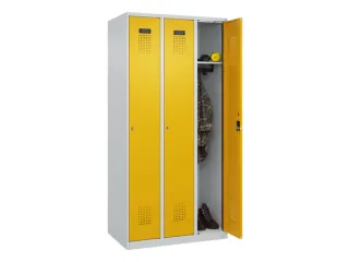 locker,HxBxD 1850x900x500mm,3vak,vak B 300mm,cil.-slot,staand op vloer - 1