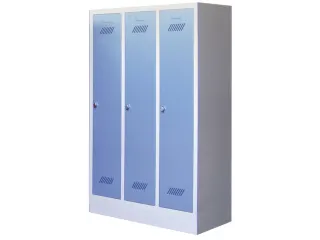 lockerkast v. kinderen,HxBxD 1600x930x500mm,3vak,RAL7035,front RAL5012 - 2