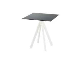 bistrotafel,HxBxD 730x700x700mm,rechthoekig,4voeten wit,blad HPL zwart - 1