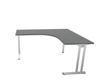 bureau in vrije vorm,HxBxD 740x1600x1400mm,vrije vorm,MS-donkergrijs