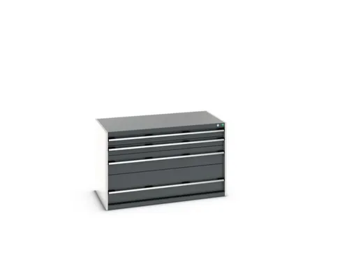 ladekast 800x1300x750mm 4laden zware lasten RAL7035 front RAL7016