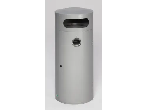 Combi-Asbak 70 Liter hxØ 1045x420mm Zilverkleurig Afsluitbaar Staal