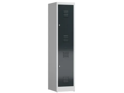 Dubbeldekse garderobekast 1800x415x500mm 2vak B400mm RAL7035 RAL7016