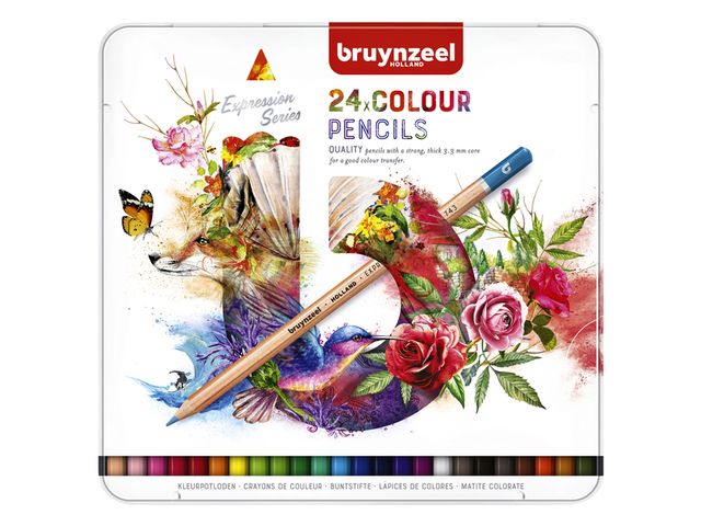 Kleurpotloden Bruynzeel Expression colour blik à 24 stuks | KleurpotlodenWinkel.nl