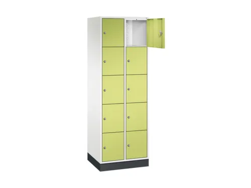 lockerkast,HxBxD 1950x620x500mm,2x5vakken,cil.-slot,sokkel