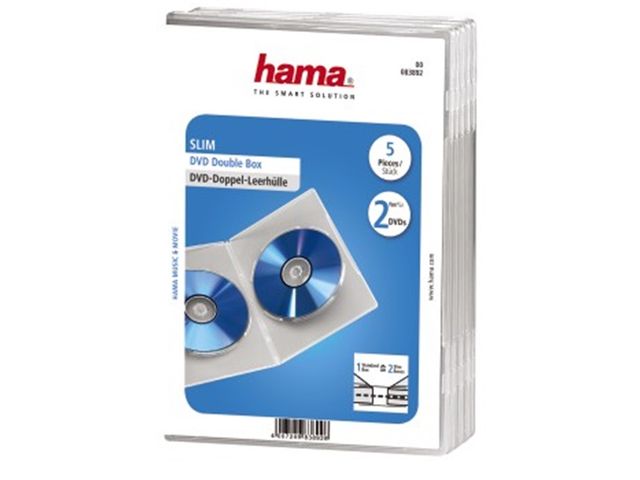 Hama Boîtier CD Slim en polypropylène, lot de 20, Transparent
