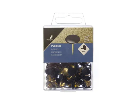 Punaises Kangaro met zwarte kap, messing, 100 stuks in kunststof doosj