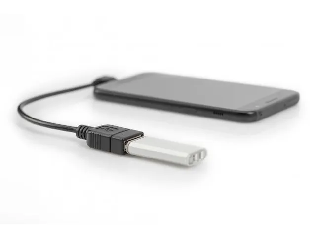 USB-adapter/converter OTG micro B/St - A/Bu 0,15m haaks zwart