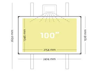 Projectiebord 150x240cm 100 inch kolom mat wit finger touch - 2
