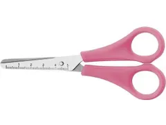 Schaar Westcott Kids 13cm RH kunstst. ronde punt roze in zak