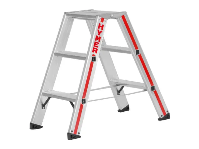 trapladder,beide zijden,2x3treden,Stand H 0,22m,balk L 0,77m,aluminium