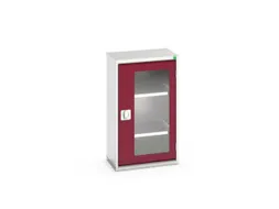 vitrinekast 900x525x350mm 2xStalen bodem romp RAL7035 front RAL3004