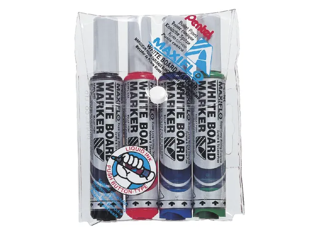 Viltstift Pentel MWL5M Maxiflo whiteboard assorti 3mm 4stuks