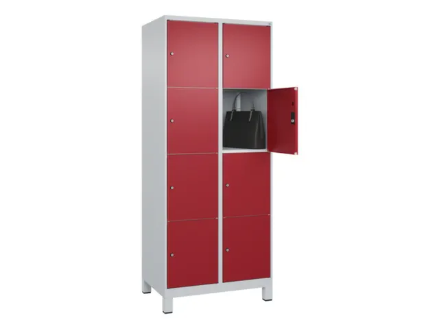lockerkast,HxBxD 1950x800x500mm,2x4vakken,vak B 400mm,cil.-slot,voeten