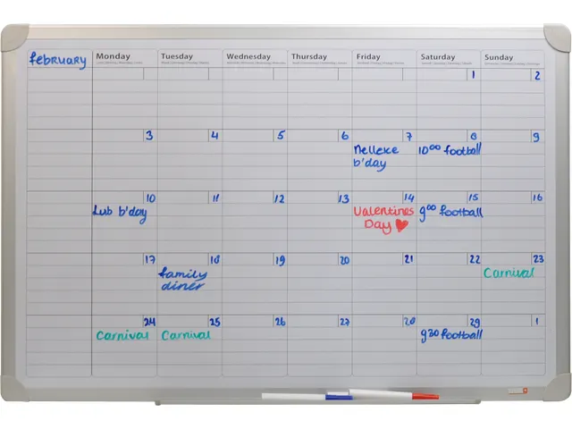Tableau blanc Planning mensuel 60x90cm