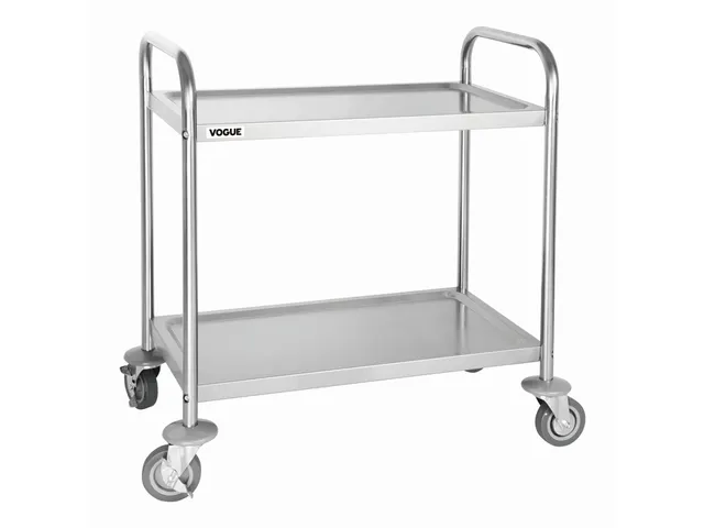 Serveerwagen Vogue RVS met 2 plateaus 128kg 82.5x71cm