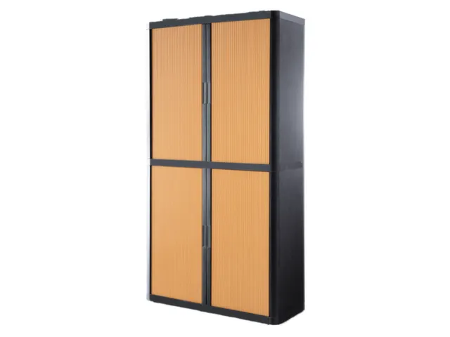 Roldeurkast HxBxD 2040x1100x415mm 4 Oh Romp Antraciet Front Beuken