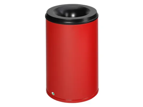 prullenmand zelfblussend 110 liter HxØ 750x465mm kop zwart rood