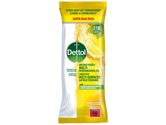 Reinigingsdoekjes Dettol antibacterieel Citrus 110 stuks
