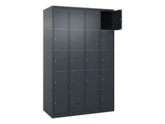 lockerkast,HxBxD 1850x1200x500mm,4x5vakken,vak B 300mm,cil.-slot