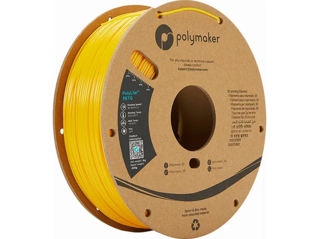 Polymaker PolyLite PETG filament 1,75 mm Geel 1kg