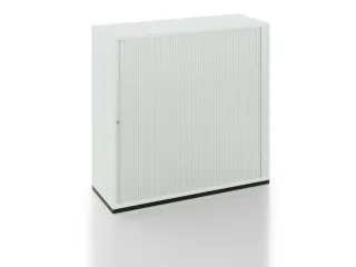 Jaloeziedeurkast 1200x1200x450mm Sokkel Kleur Zwart Decor Lichtgrijs - 2